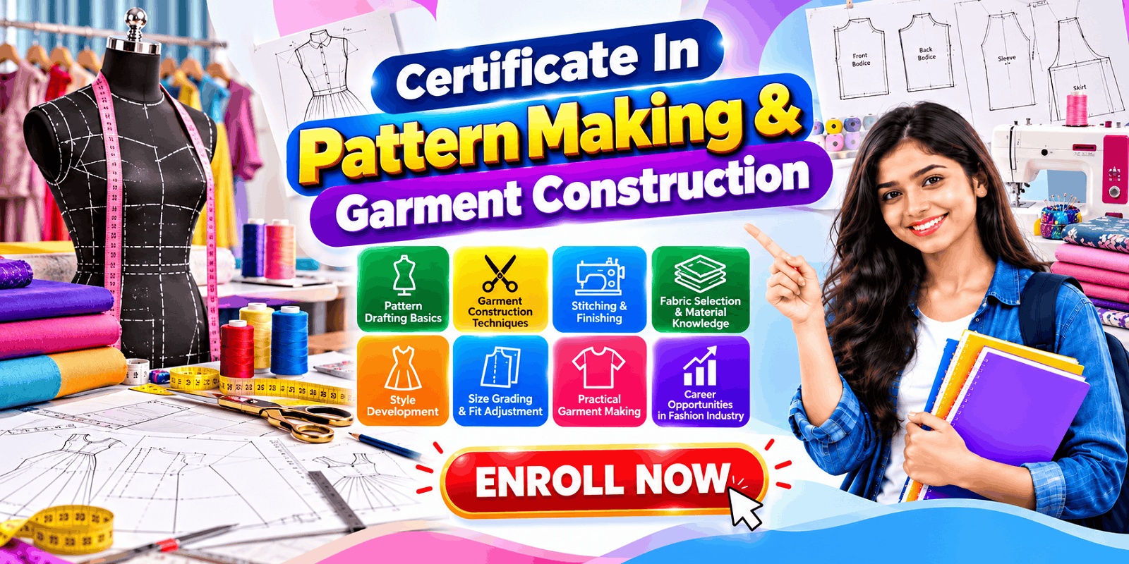 Certificate in Pattern Making & Garment Construction