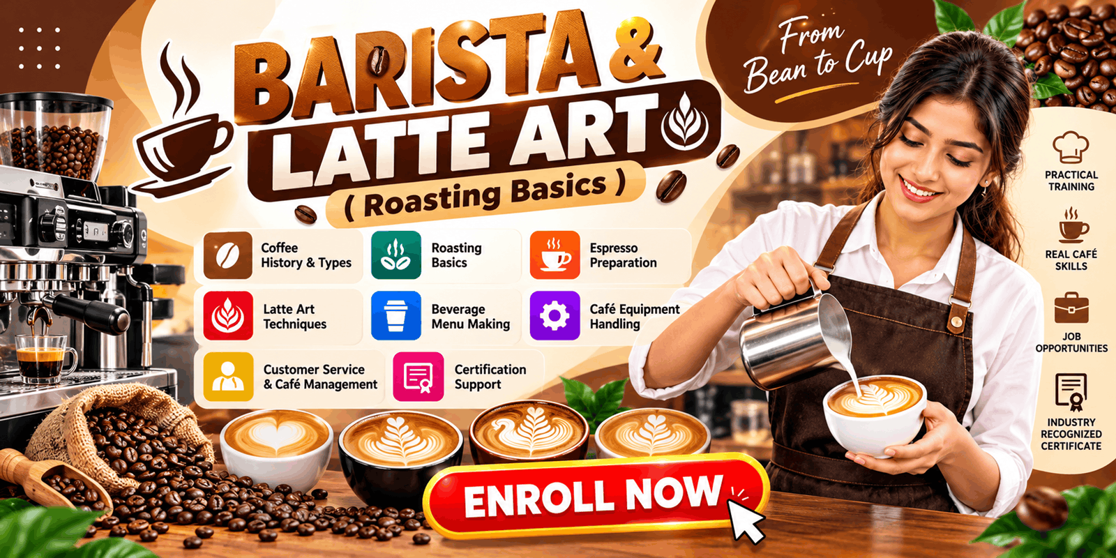 BARISTA & LATTE ART (Roasting Basics)